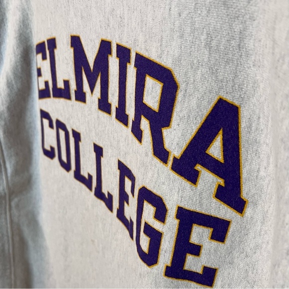 Vintage Elmira College Crewneck Men’s S Gray Champion‎ Sweatshirt Reverse Weave - Picture 2 of 7